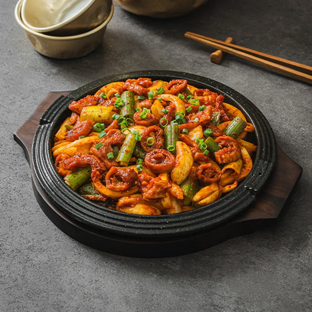 철판에 담긴 불막창야채볶음