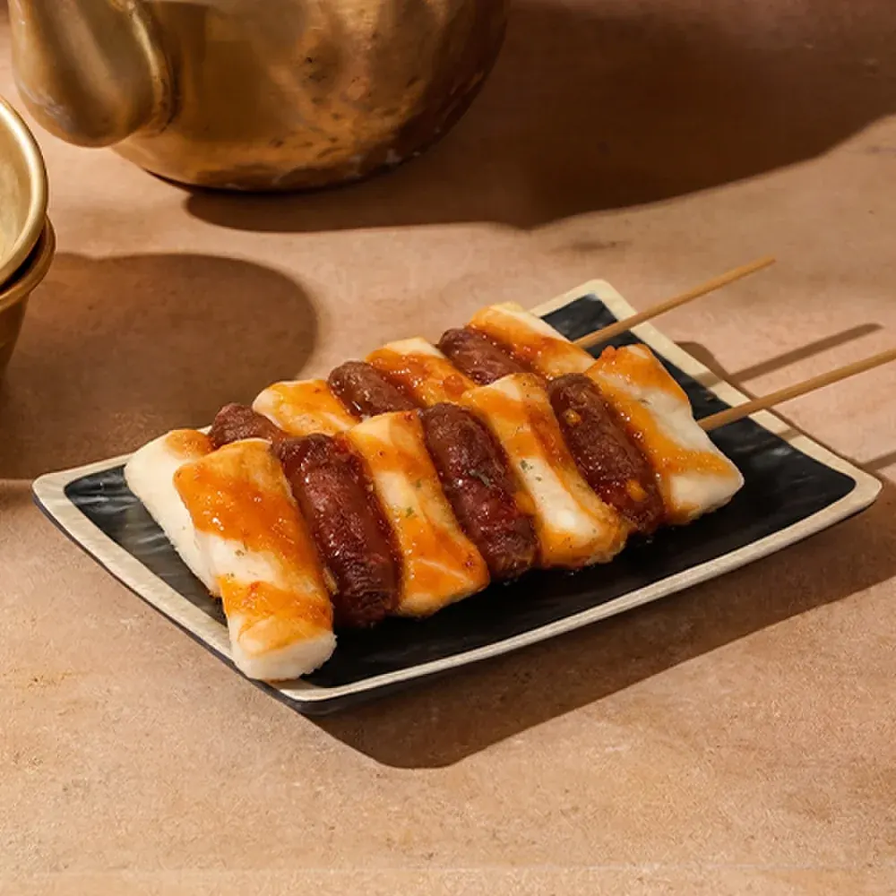 꼬치에 꽂은 소떡소떡